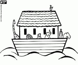 malvorlagen Die Arche Noah Segeln durch das Hochwasser mit den Tieren an Bord ausmalbilder