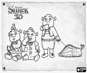 malvorlagen Die drei kleinen Oger sind die S�hne von Fiona und Shrek ausmalbilder