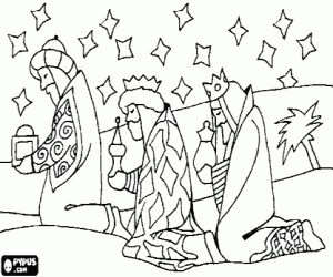 malvorlagen Die drei K�nige zu liefern, ihre gaben, Gold, Weihrauch und Myrrhe, um das Jesuskind ausmalbilder