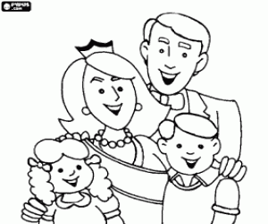 malvorlagen Die Familie versammelt, um Muttertag feiern ausmalbilder