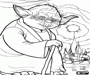malvorlagen Die gro�en meister Yoda, ein Jedi meister ausmalbilder