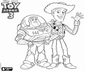 malvorlagen Die Helden von Toy Story 3, die Freunde, Buzz Lightyear und Woody ausmalbilder