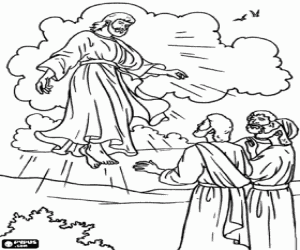 malvorlagen Die Himmelfahrt Jesu in den Himmel vor seinen J�ngern ausmalbilder
