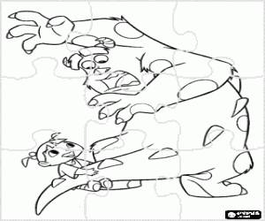 malvorlagen Die Monster AG puzzle - Puzzle von Sulley und ein kleine m�dchen ausmalbilder