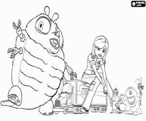 malvorlagen Die monster die mit denen der ausl�nder invasoren - Genormica, Professsor Dr. Kakerlake, B.O.B, Missing Link und Insektosaurus ausmalbilder