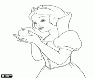 malvorlagen Die sch�ne Prinzessin Schneewittchen zum Zeitpunkt der den vergifteten Apfel bei�en ausmalbilder