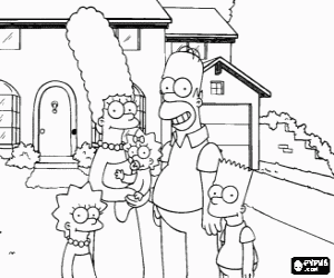 malvorlagen Die Simpsons familie vor seinem haus in Springfield ausmalbilder