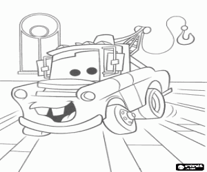 malvorlagen Die tapferen Kran Mater in der Stadt Radiator Springs ausmalbilder