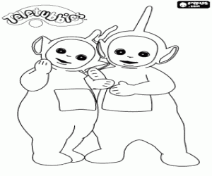 malvorlagen Die Teletubbies Dipsy und Laa-Laa umarmte ausmalbilder