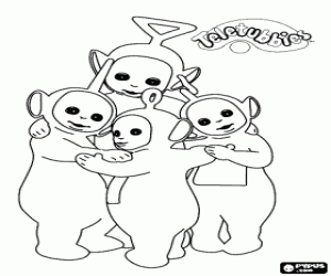 malvorlagen Die Teletubbies umarmte im kreis ausmalbilder