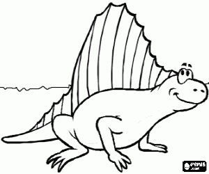malvorlagen Dimetrodon, fleisch fressende reptilien wie ein s�ugetier ausmalbilder