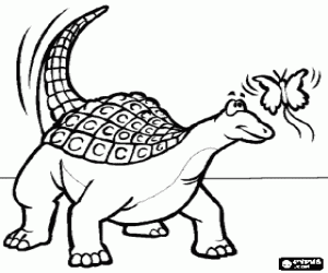malvorlagen Dinosaurier-spiel mit einem schmetterling ausmalbilder