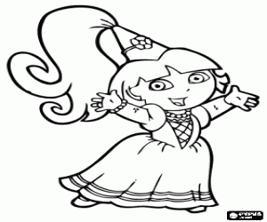 malvorlagen Dora gekleidet wie eine Prinzessin ausmalbilder