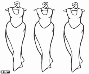 malvorlagen Drei lange abendkleider f�r die elegante frau ausmalbilder
