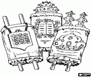 malvorlagen Drei rollen der Tora, Torah oder Thora, judentum heiliger text ausmalbilder