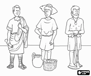 malvorlagen Drei vertreter der r�mischen gesellschaft: die patrizier (adeligen), die plebejern (die volk) und slave (die meisten von kriegsgefangenen) ausmalbilder
