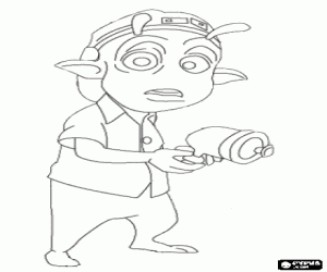 malvorlagen Eckle, Nachbar und Freund von Lem, ein Kind von sieben Jahren von Planet 51 ausmalbilder