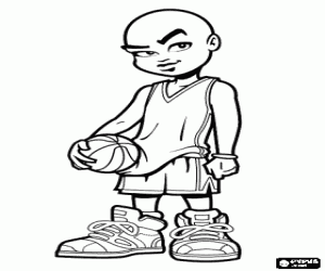malvorlagen Ein Basketball-Spieler mit dem Ball in der Hand ausmalbilder
