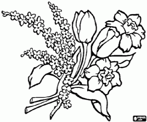 malvorlagen Ein bukett von verschiedenen blumen ausmalbilder