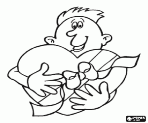 malvorlagen Ein Kasten mit der Form eines Herzens, ein perfektes Geschenk f�r Mama ausmalbilder
