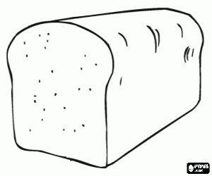 malvorlagen Ein Laib Brot in einer Pfanne, um Brot in Scheiben geschnitten werden, wie ein Toastbrot ausmalbilder