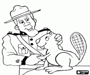 malvorlagen Ein Polizist der Royal Canadian Mounted Streichelzoo ein Biber ausmalbilder