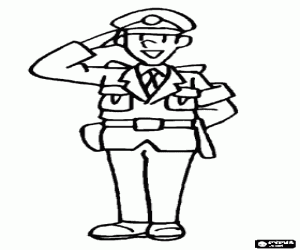 malvorlagen Ein Polizist gibt einem milit�rischen Gru� ausmalbilder