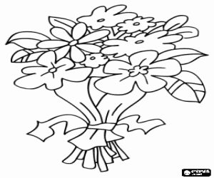 malvorlagen Ein sch�ner Blumenstrau�, ein nettes Geschenk f�r Mama ausmalbilder