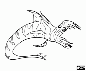 malvorlagen Ein seltsamer Drache mit seinen Mund weit zu �ffnen ausmalbilder
