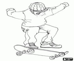 malvorlagen Ein Skateboardfahrer �ben ausmalbilder