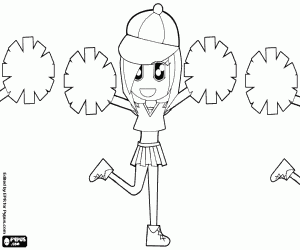 malvorlagen Eine Cheerleaderin mit Bommel w�hrend der Show ausmalbilder