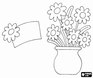 malvorlagen Eine Gru�karte mit Blumen f�r Mama dekoriert ausmalbilder