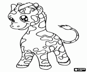 malvorlagen Eine junge Giraffe, ein Giraffenbaby ausmalbilder