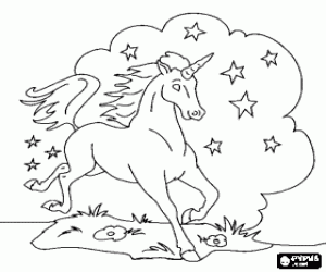 malvorlagen Einhorn - Junge pferde mit einem horn spirale ausmalbilder