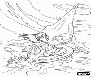 malvorlagen Elastigirl und ihre kinder Flash und Violetta navigieren auf der insel zu retten Syndrom ihr ehemann und vater, Mr. Incredible ausmalbilder