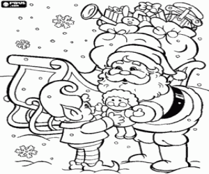 malvorlagen Elf helfen Weihnachtsmann Geschenke von Weihnachten zu liefern ausmalbilder