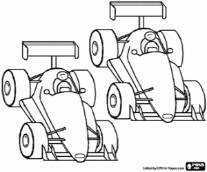 malvorlagen F1-Boliden in der Startaufstellung ausmalbilder