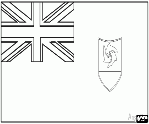 malvorlagen Flagge von Anguilla, britisches �berseegebiet in der Karibik ausmalbilder
