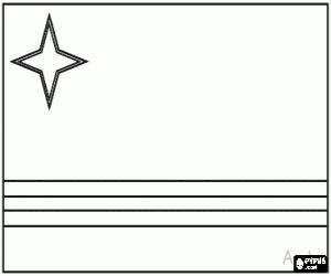 malvorlagen Flagge von Aruba, autonomer landesteil des K�nigreichs der Niederlande in der Karibik ausmalbilder