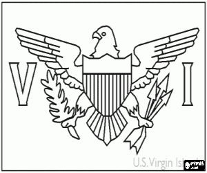 malvorlagen Flagge von die Amerikanische Jungferninseln ausmalbilder