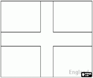 malvorlagen Flagge von England, landesteil im Vereinigten K�nigreich Gro�britannien und Nordirland. ausmalbilder
