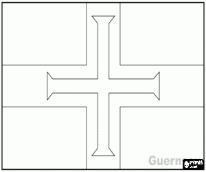 malvorlagen Flagge von Guernsey, britischen crown dependency in der �rmelkanal ausmalbilder
