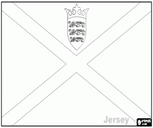 malvorlagen Flagge von Jersey, britischen crown dependency an der K�ste der Normandie ausmalbilder