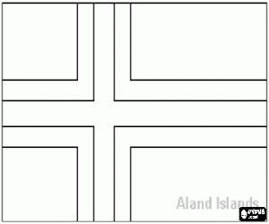 malvorlagen Flagge von �land oder Aland, autonomie ausgestattete provinz Finnlands ausmalbilder