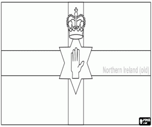 malvorlagen Flagge von Nordirland, land und teil des Vereinigten K�nigreichs Gro�britannien und Nordirland ausmalbilder
