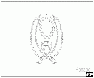 malvorlagen Flagge von Pohnpei oder Ponape, einen der F�derierten Staaten von Mikronesien ausmalbilder