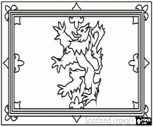 malvorlagen Flagge von Schottland, landesteil des Vereinigten K�nigreichs - Flagge des schottischen K�nigs ausmalbilder