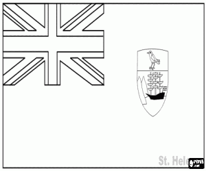 malvorlagen Flagge von St. Helena, Britisches �berseegebiet  ausmalbilder