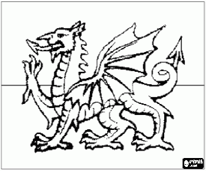 malvorlagen Flagge von Wales, land und teil des Vereinigten K�nigreichs Gro�britannien und Nordirland ausmalbilder
