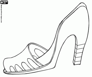 malvorlagen Frau schuh, hohe ferse sandale ausmalbilder